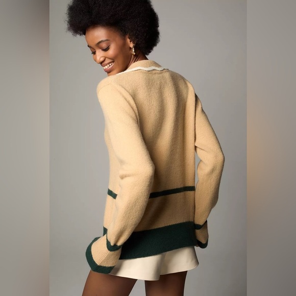 NWT Size M - Anthropologie Maeve Scallop Collared Sweater - Picture 5 of 15